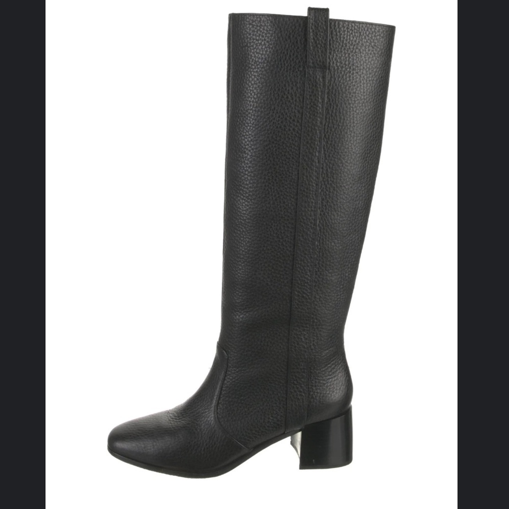 Loeffler Randall Black Textured Heeled Riding Boots